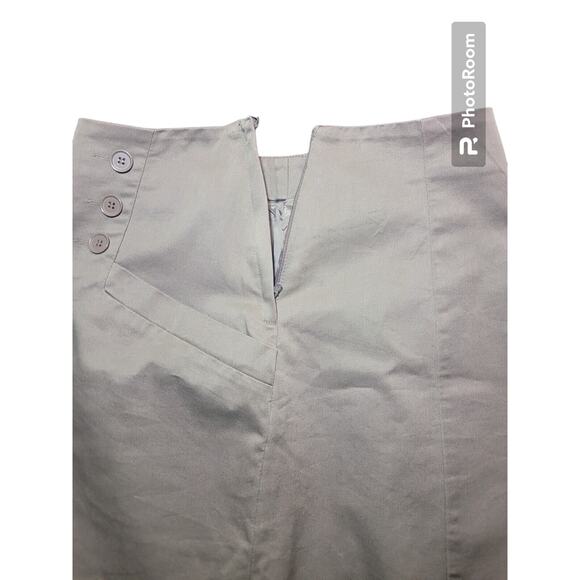 H&M Women’s Olive Green Pencil Skirt Side Pockets Size 6 EUC - Picture 3 of 7